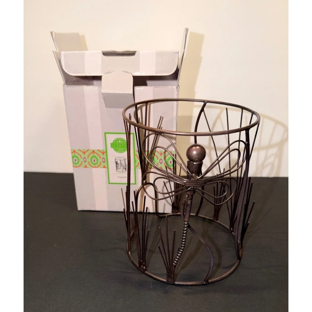 Scentsy Dragonfly Warmer Wrap Silhouette Collection Bronze Metal Wire Decor
